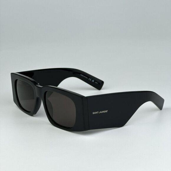 NEW Saint Laurent SL654 001 Black Rectangle Women Sunglasses - Picture 8 of 15